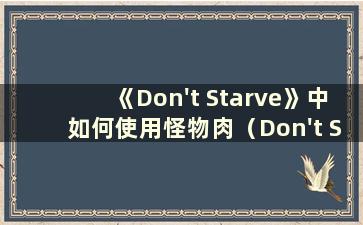 《Don't Starve》中如何使用怪物肉（Don't Starve 中怪物肉如何制作成肉）？